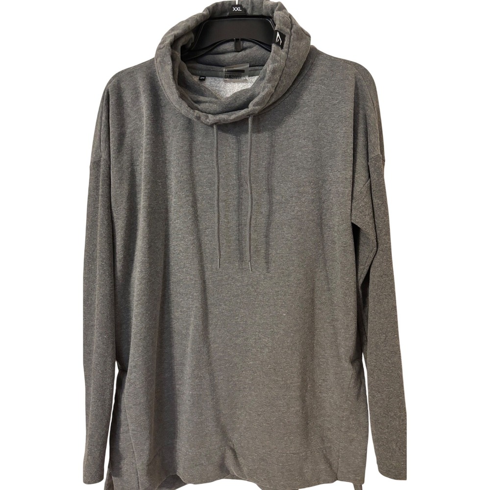 Gymshark Pullover Funnel Neck Sweatshirt Gray Long Sleeve Mens Medium GUC